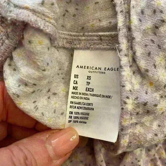 American Eagle Women’s purple daisies elastic waist mini skirt XS-S New - Picture 7 of 9
